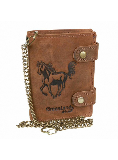 RFID kožená peňaženka s retiazkou, HORSE GreenLand - KozeneDoplnky.sk