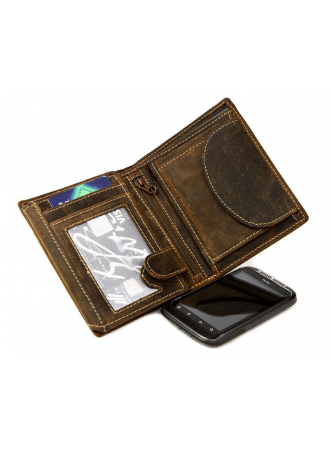 Pánska kožená peňaženka s rfid GreenBurry 1796A na výšku hnedá - KozeneDoplnky.sk