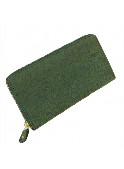 Dámska zelená peňaženka RFID, koža s potlačou - KozeneDoplnky.sk