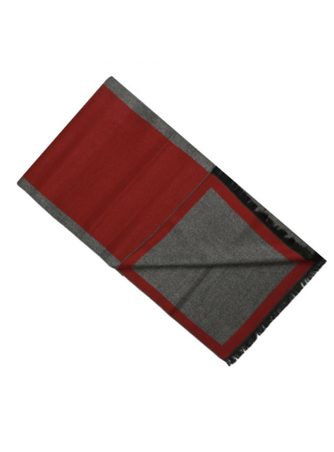 Pánsky zimný šál ORSI obojstranný bordovo-šedý - KozeneDoplnky.sk