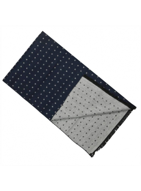 Hrejivý zimný šál ORSI obojstranný modrý/šedý - KozeneDoplnky.sk