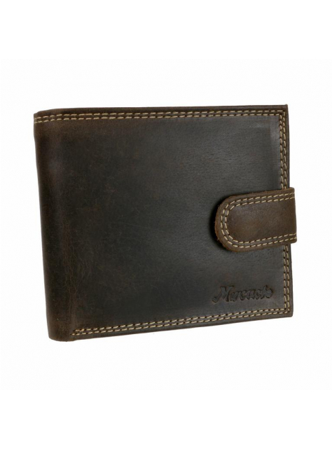 Hnedá kožená peňaženka s prackou MERCUCIO, 3 karty - KozeneDoplnky.sk
