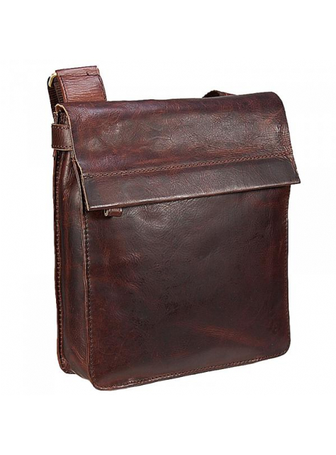 Hnedá kožená crossbody taška BRANCO 26 x 23 x 5 cm - KozeneDoplnky.sk