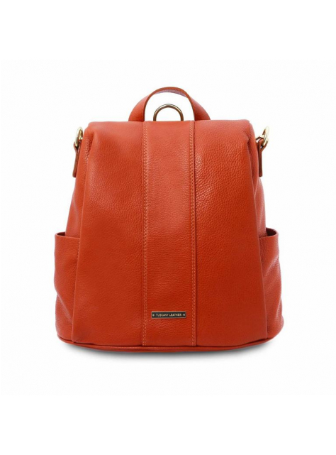 Oranžová kabelka-ruksak TUSCANY SOFT Leather - KozeneDoplnky.sk