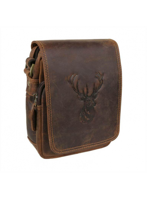 Hnedá kožená crossbody taška JELEŇ 2, 18 x 15 cm - KozeneDoplnky.sk