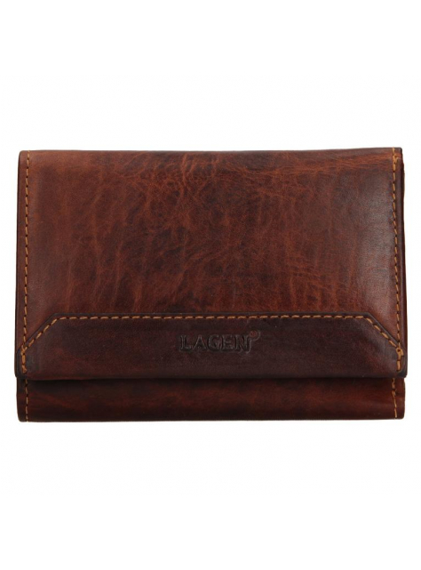 Luxusná stredná peňaženka pre dámy LAGEN® hnedá koža - KozeneDoplnky.sk
