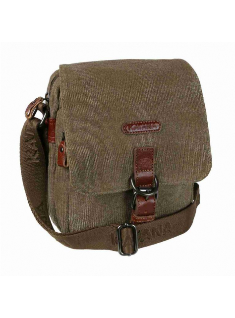 Expandovateľná hnedá crossbody taška A5 KATANA canvas, koža - KozeneDoplnky.sk