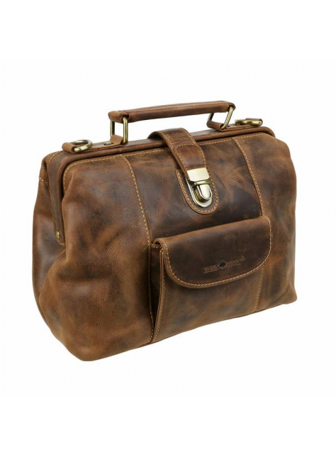 Štýlová kabelka-kufrík z brúsenej kože 30x24x14 GREENBURRY - KozeneDoplnky.sk