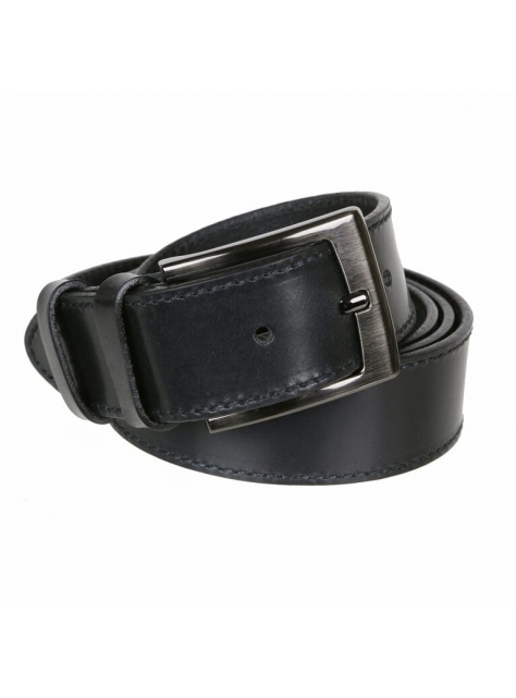 Čierny kožený opasok štepovaný MERCUCIO š 4 cm - KozeneDoplnky.sk