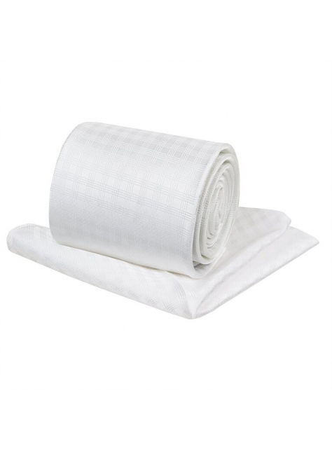 Kravatový set biely mriežkovaný ORSI 2-dielny - KozeneDoplnky.sk