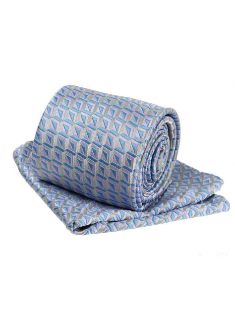 Kravatová súprava ORSI 2-dielna, modro-strieborná - KozeneDoplnky.sk