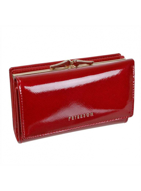 Luxusná dámska kožená peňaženka PETERSON karmínová - KozeneDoplnky.sk