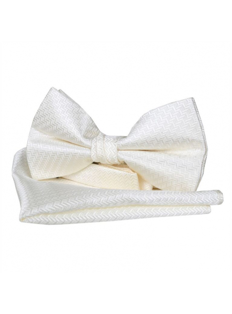 Spoločenský motýlik a vreckovka ORSI krémová - KozeneDoplnky.sk