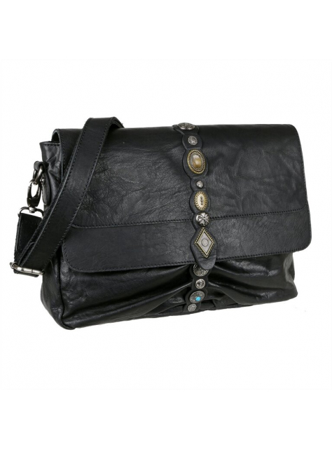 Luxusná kožená kabelka s orientálnymi kovmi BRANCO čierna - KozeneDoplnky.sk
