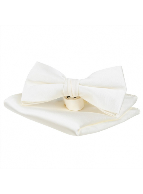 Pánsky motýlik s vreckovkou ORSI smotanový - KozeneDoplnky.sk