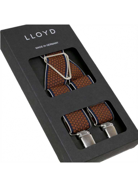 Pánske traky LLOYD s módnym vzorom hnedé koňak š. 3,5 cm - KozeneDoplnky.sk