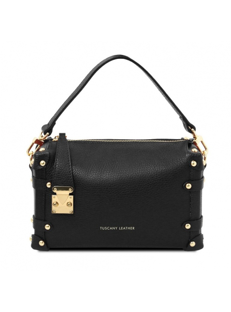 Štýlový kufrík-kabelka PRALINE Tuscany Leather čierny 24x15 - KozeneDoplnky.sk