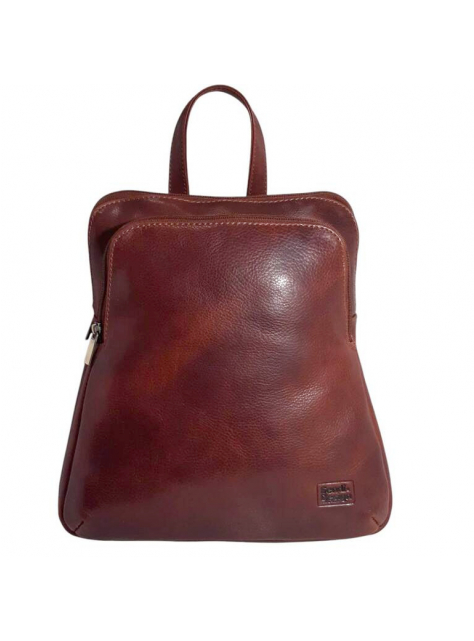 Dámsky kožený batoh DOUBLE SENDI red-brown - KozeneDoplnky.sk