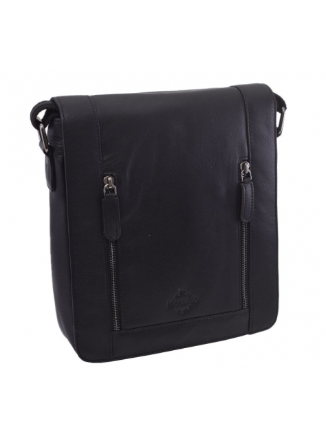 Pánska kožená crossbody taška MERCUCIO čierna nappa  - KozeneDoplnky.sk