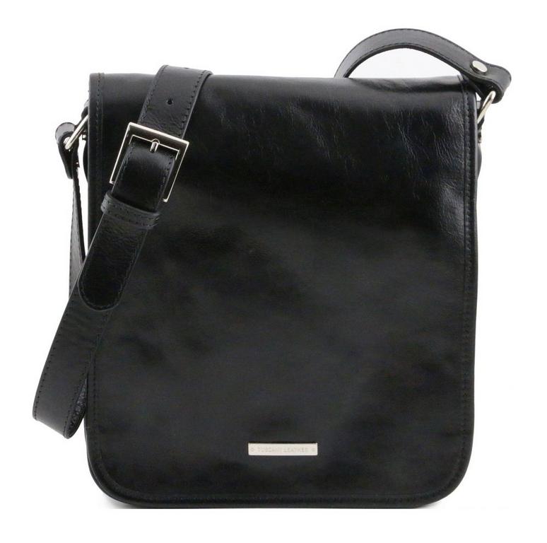 Crossbody kožená taška cez rameno TL141255 čierna | TUSCANY LEATHER