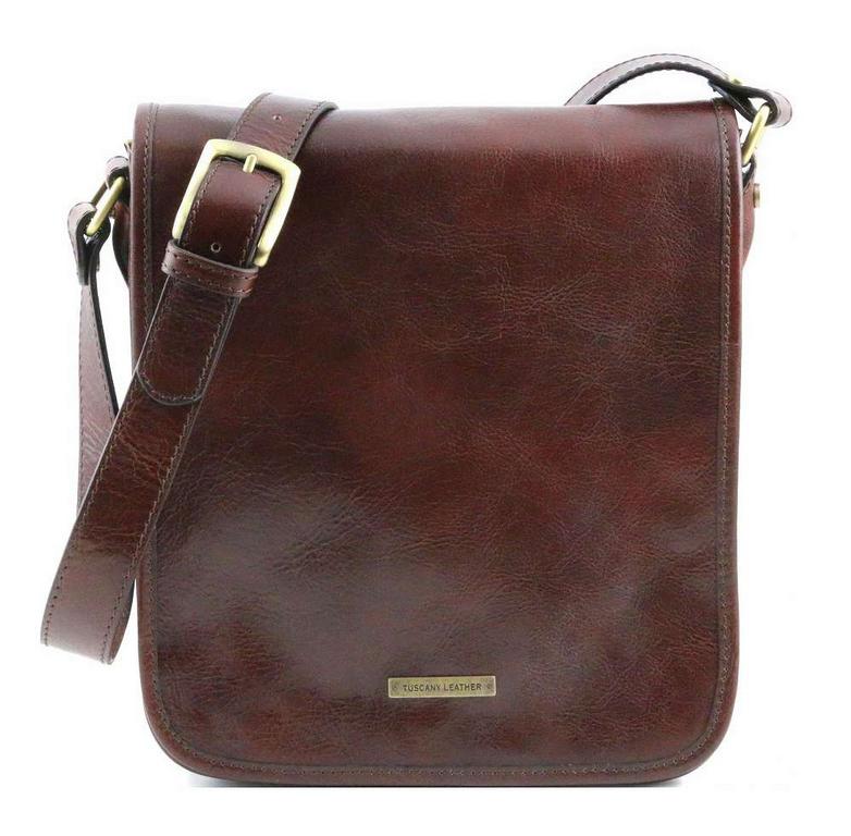 Crossbody kožená taška cez rameno TL141255 hnedá | TUSCANY LEATHER