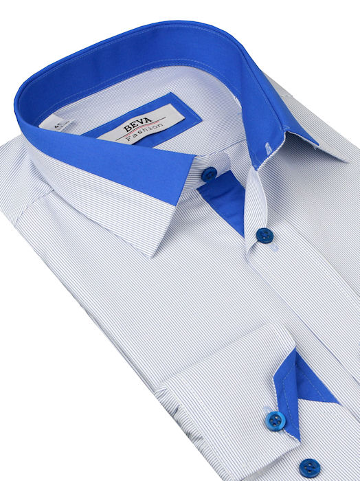 Pánska elegantna košeľa BEVA slim, dlhý rukáv 44