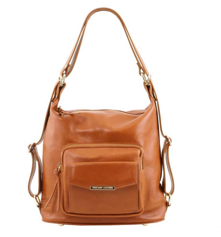 Luxusná dámska kabelka 2v1 koňaková TUSCANY BAG