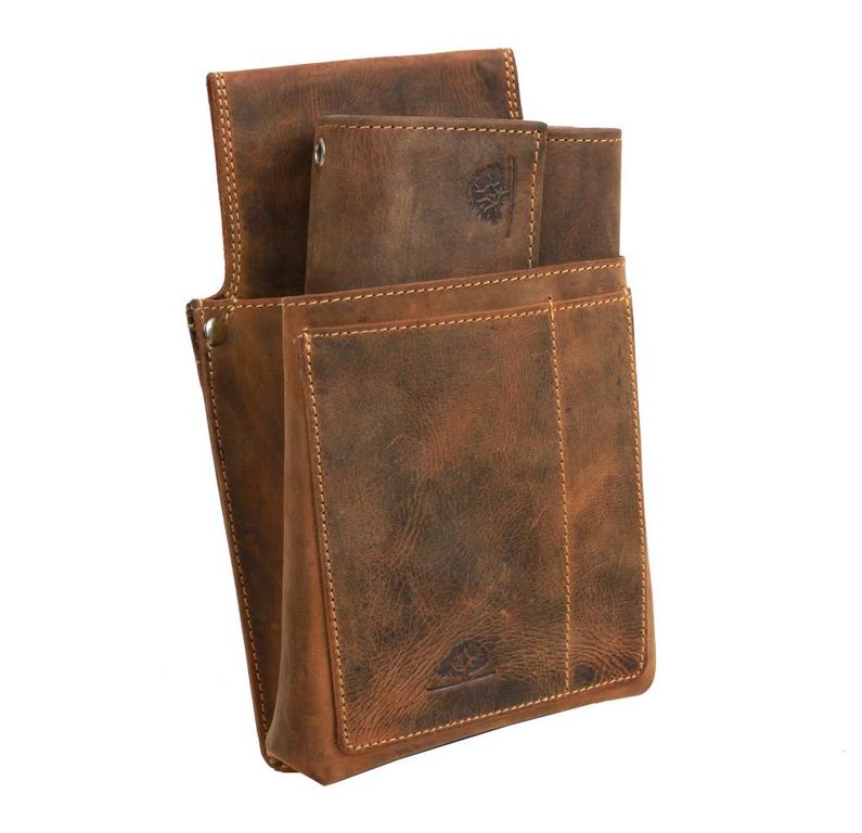 Čašnícka kožená peňaženka s držiakom GreenBurry (set)