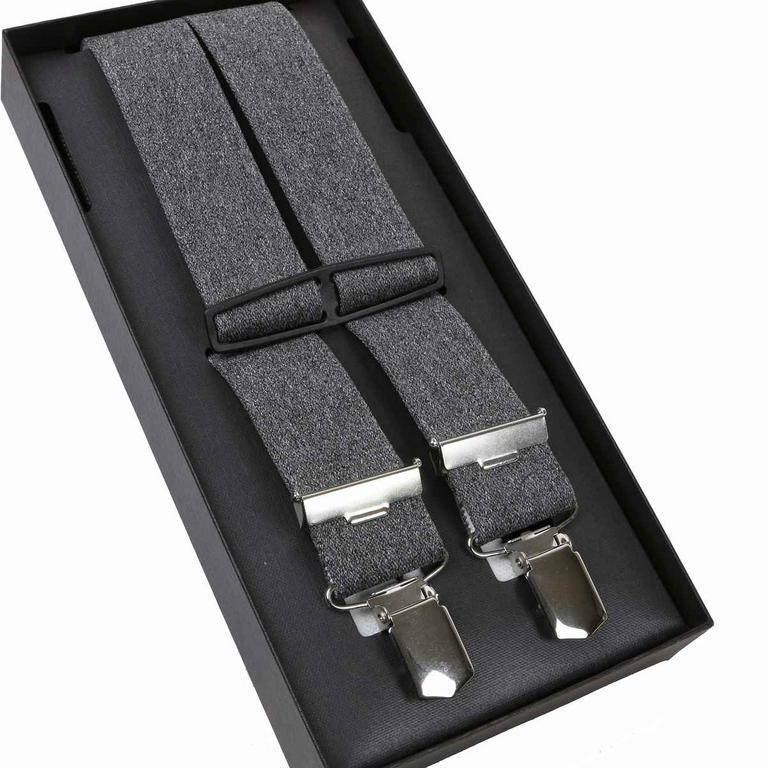 Pánske traky LLOYD Exclusive 120 cm šedé melírované