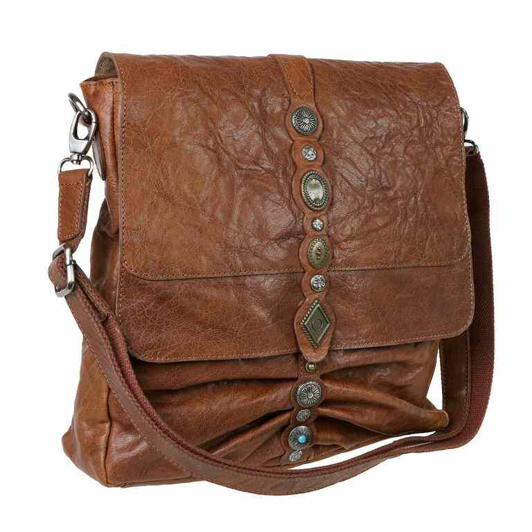 Luxusná kožená kabelka s vintage kovmi BRANCO