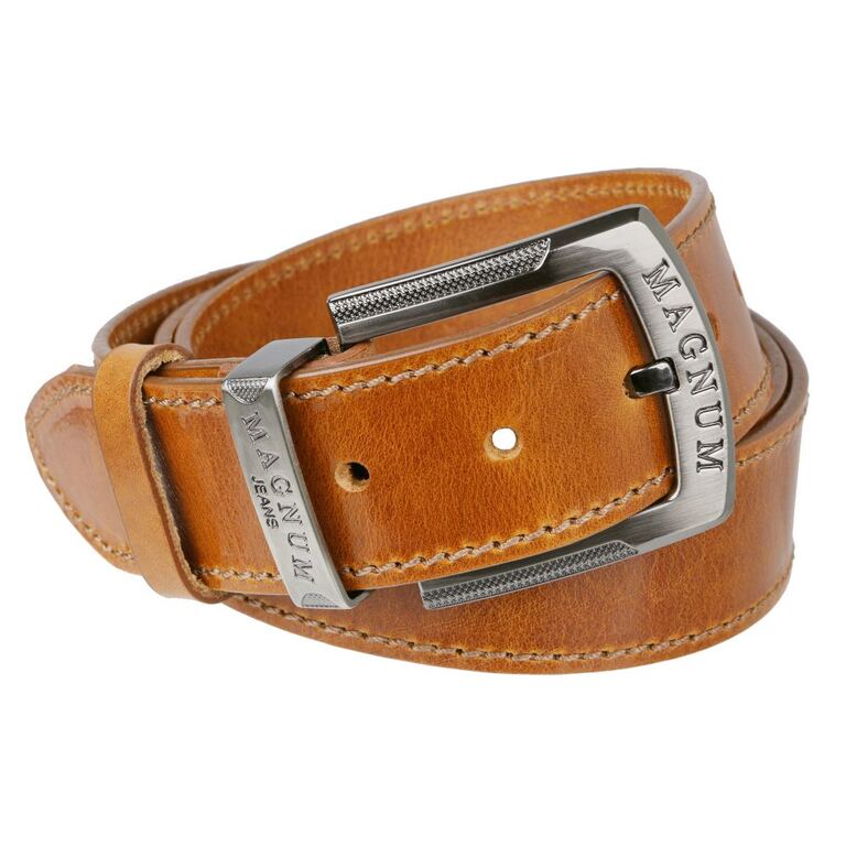 Kožený opasok MAGNUM CAMEL prešívaný 125